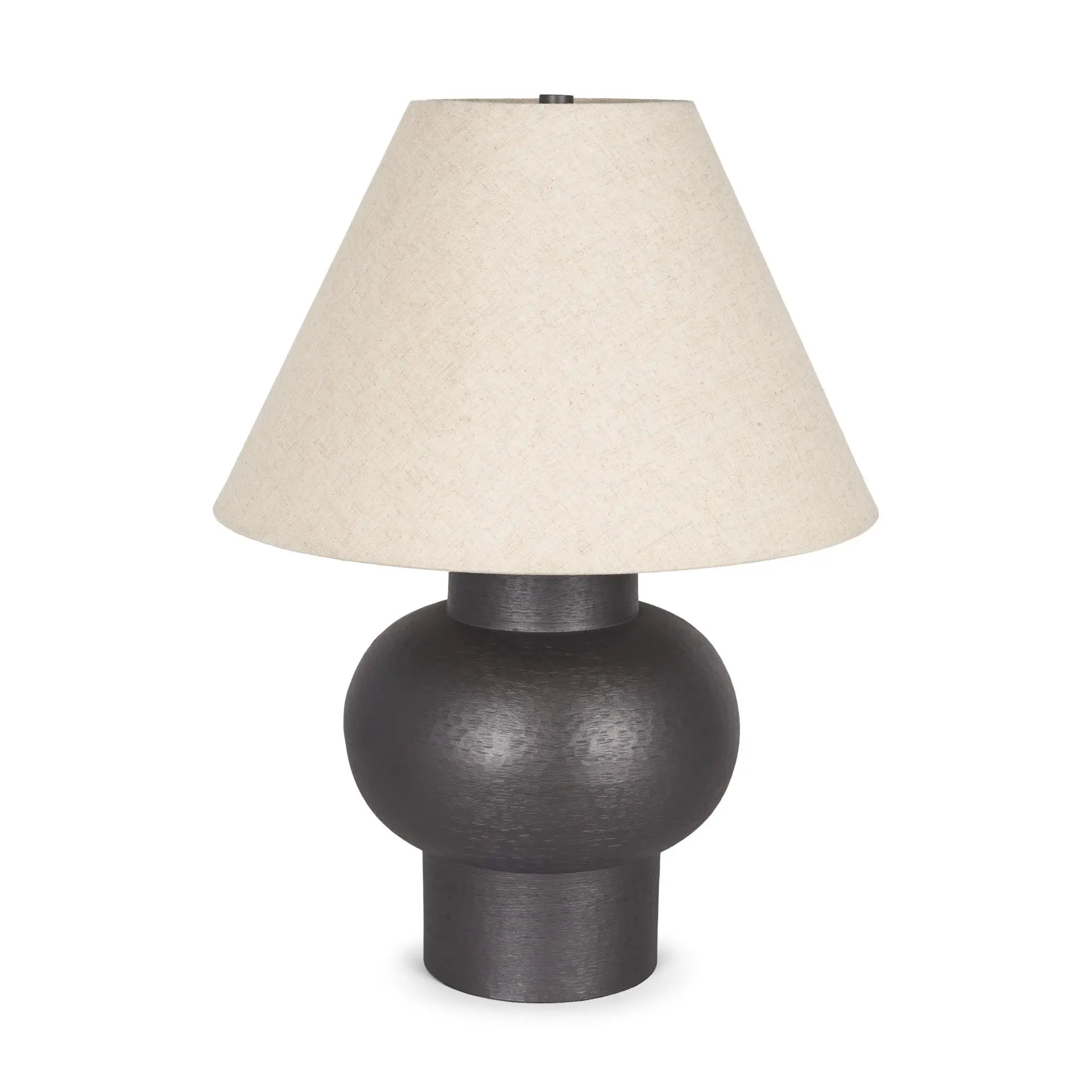 26" Black Round Bedside Lamp With Empire Shade Homeroots Lighting