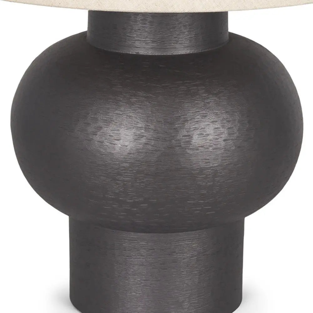 26" Black Round Bedside Lamp With Empire Shade Homeroots Lighting