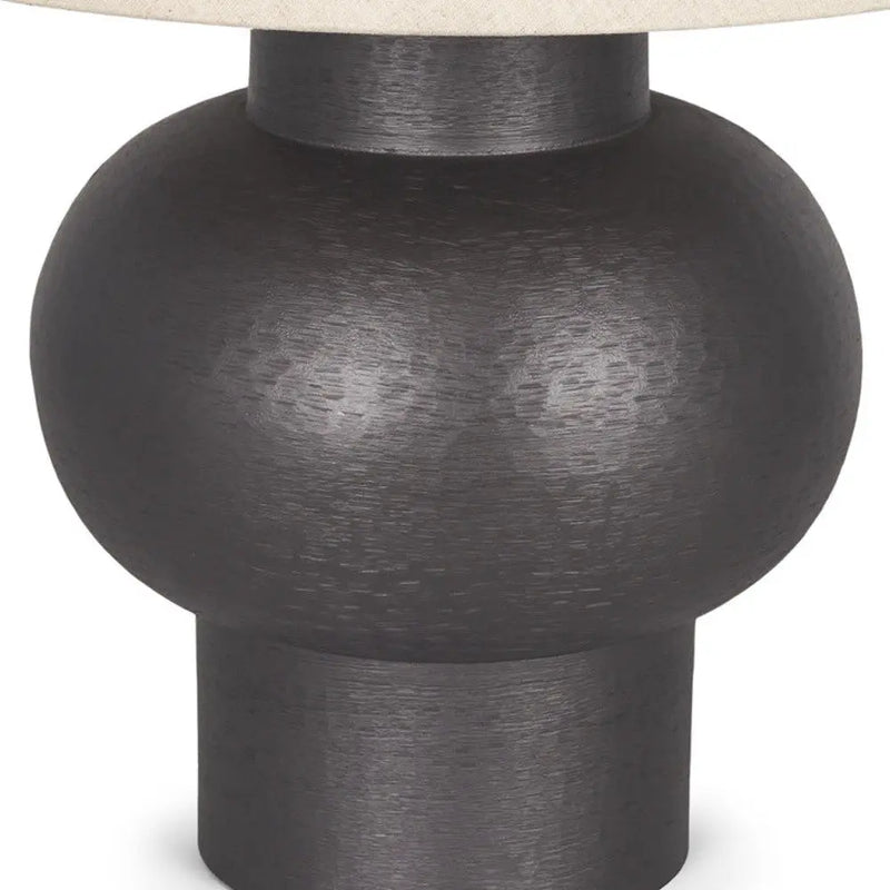 26" Black Round Bedside Lamp With Empire Shade Homeroots Lighting