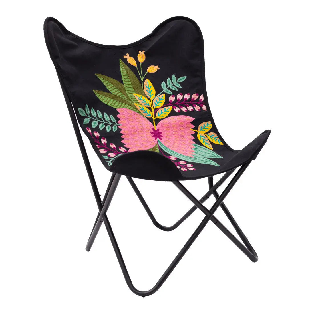 26" Black Tropical Butterfly Chair Homeroots Living Room
