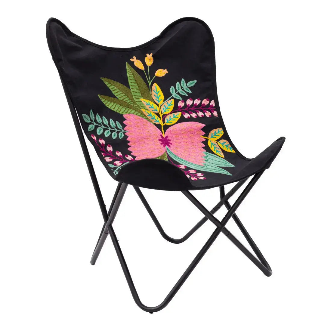 26" Black Tropical Butterfly Chair Homeroots Living Room