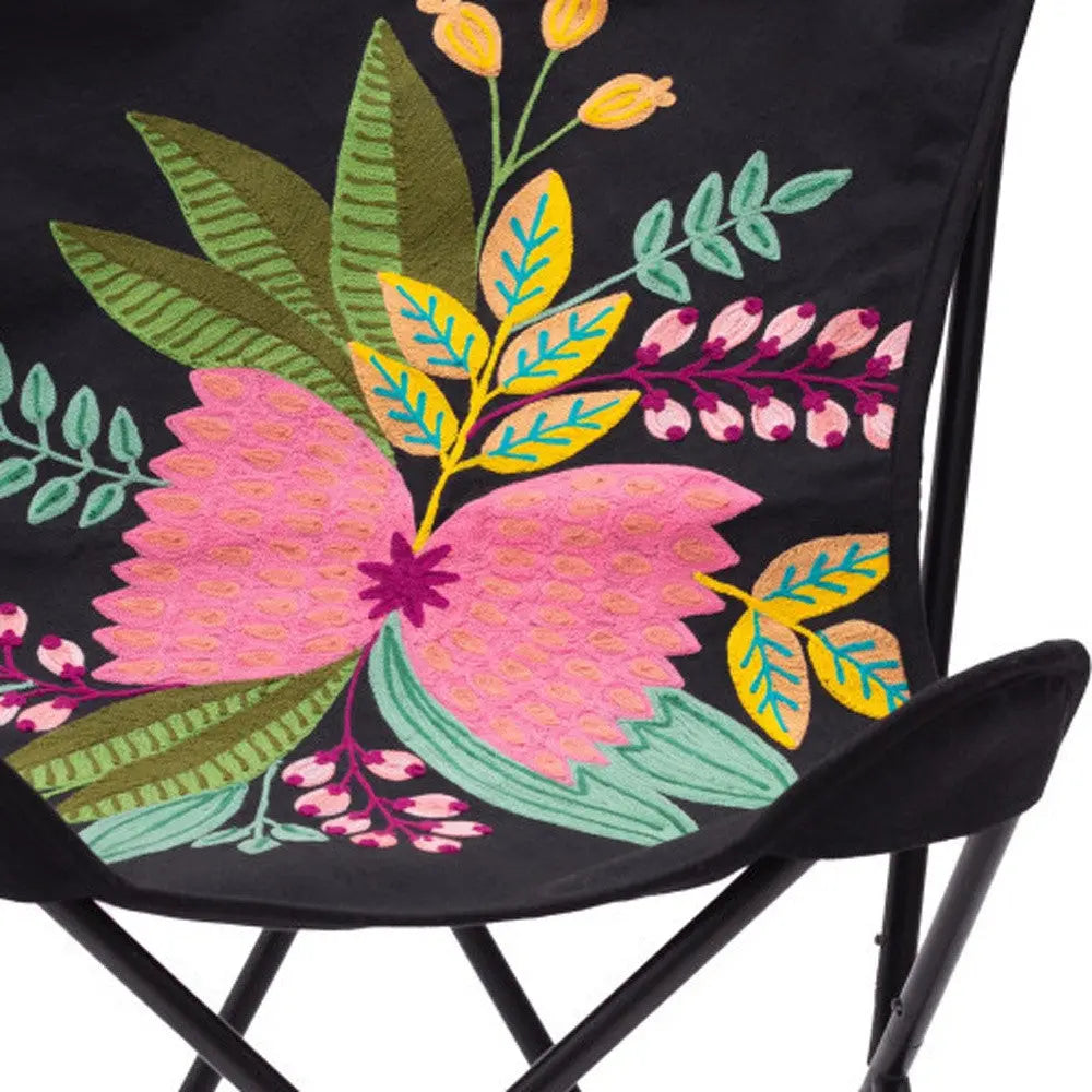 26" Black Tropical Butterfly Chair Homeroots Living Room