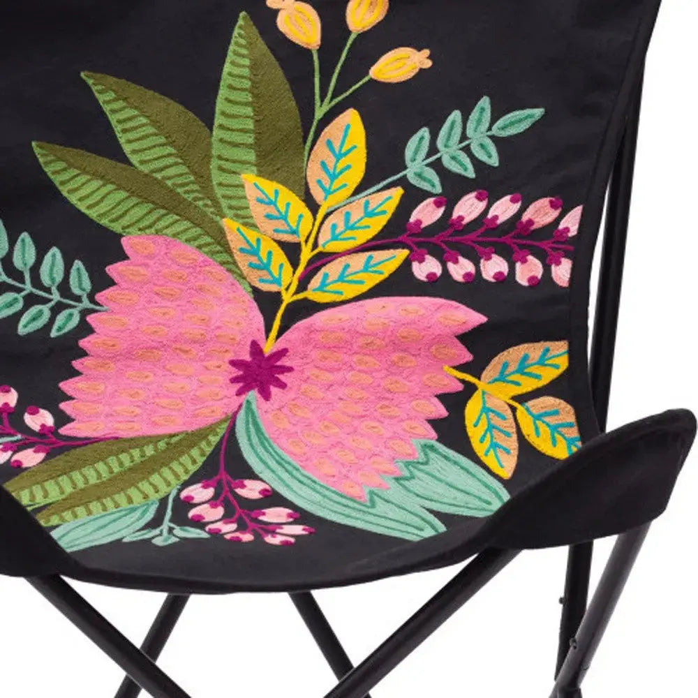 26" Black Tropical Butterfly Chair Homeroots Living Room