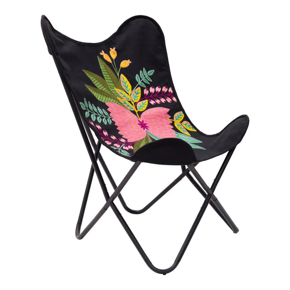 26" Black Tropical Butterfly Chair Homeroots Living Room