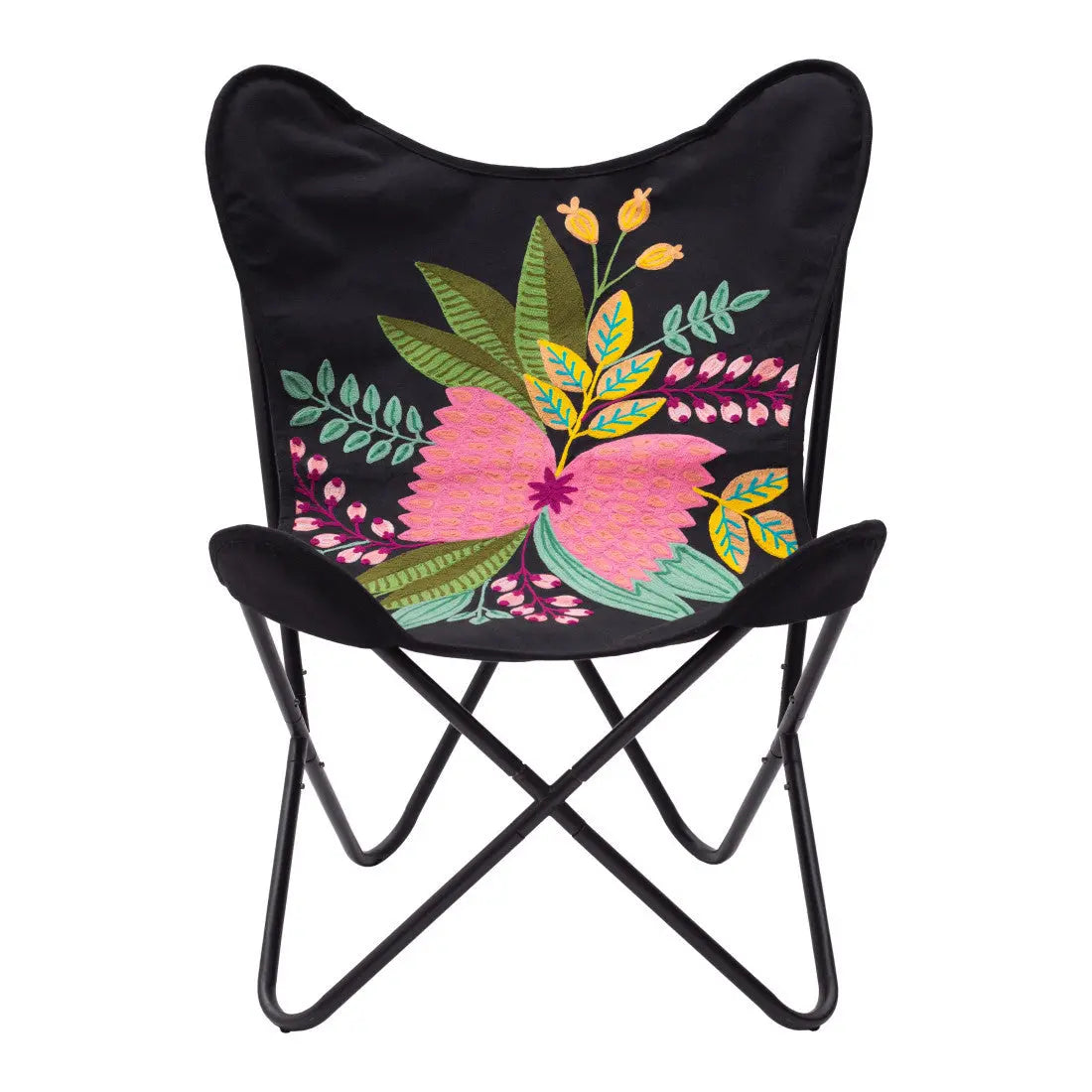 26" Black Tropical Butterfly Chair Homeroots Living Room