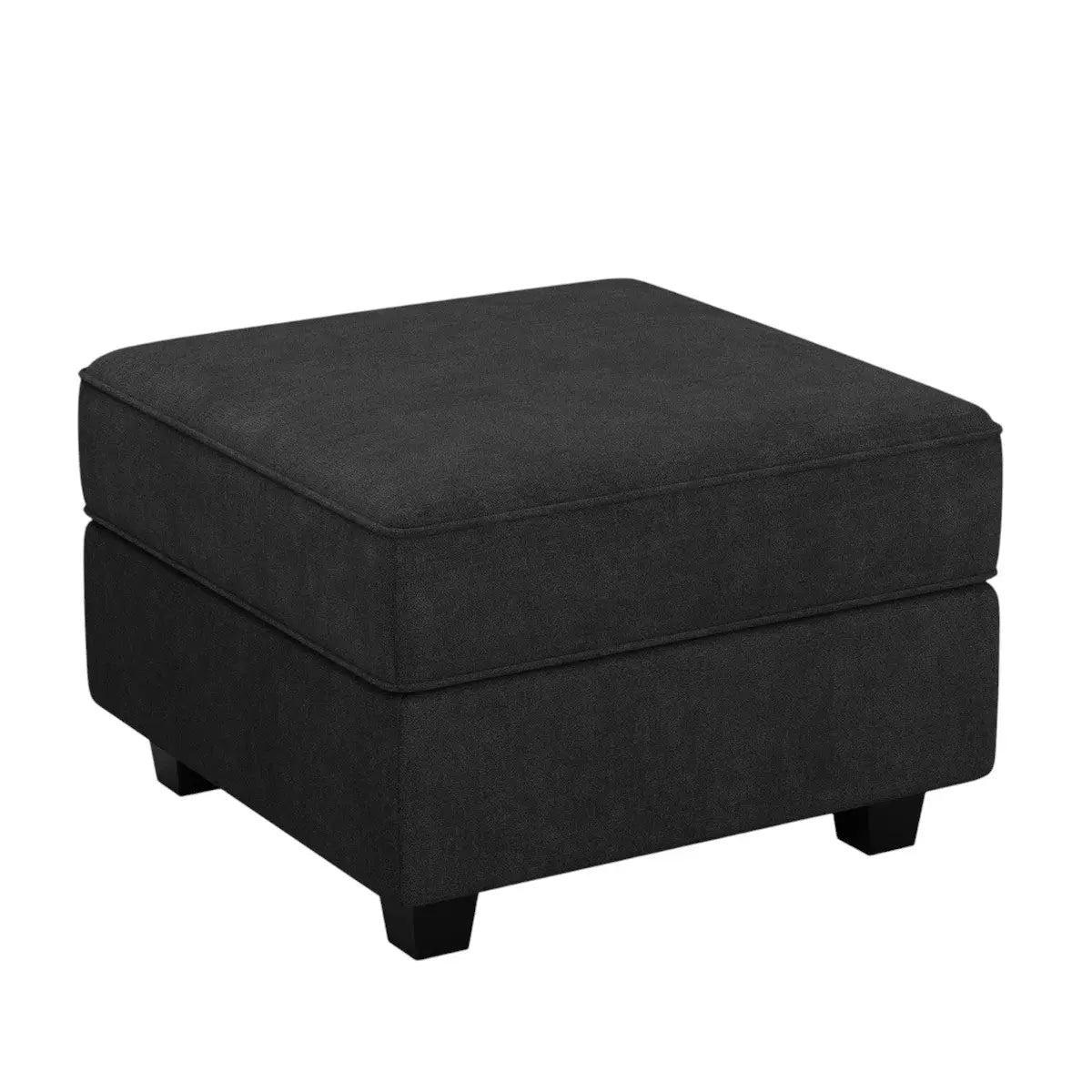 26" Black Velvet Storage Ottoman Homeroots Living Room
