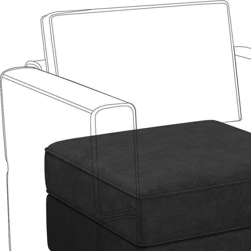 26" Black Velvet Storage Ottoman Homeroots Living Room