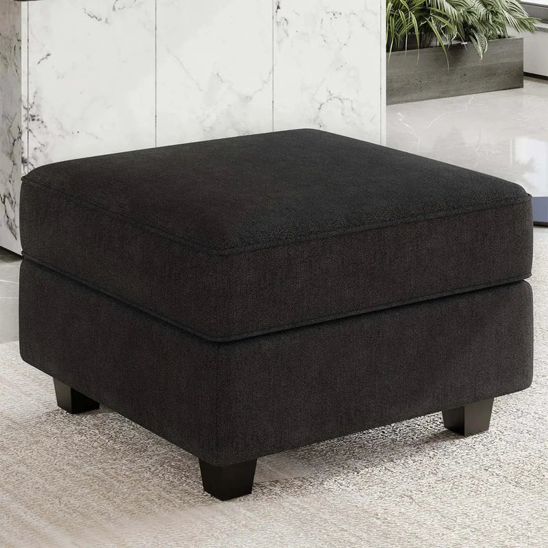 26" Black Velvet Storage Ottoman Homeroots Living Room
