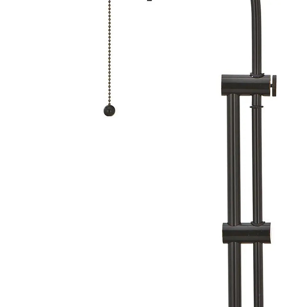 26" Bronze Metal Adjustable Table Lamp With Bronze Rectangular Shade Homeroots Lighting