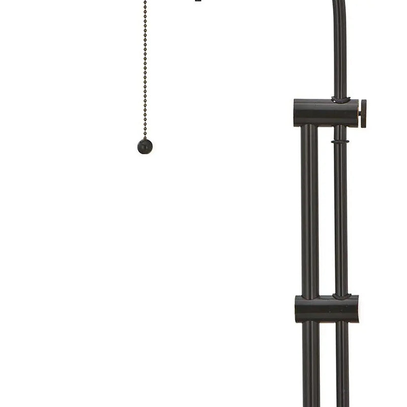 26" Bronze Metal Adjustable Table Lamp With Bronze Rectangular Shade Homeroots Lighting