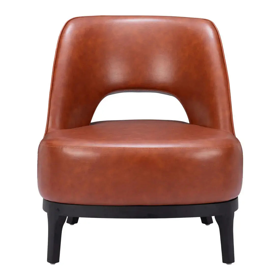 26" Brown And Black Faux Leather And Faux Leather Lounge Chair Homeroots Living Room