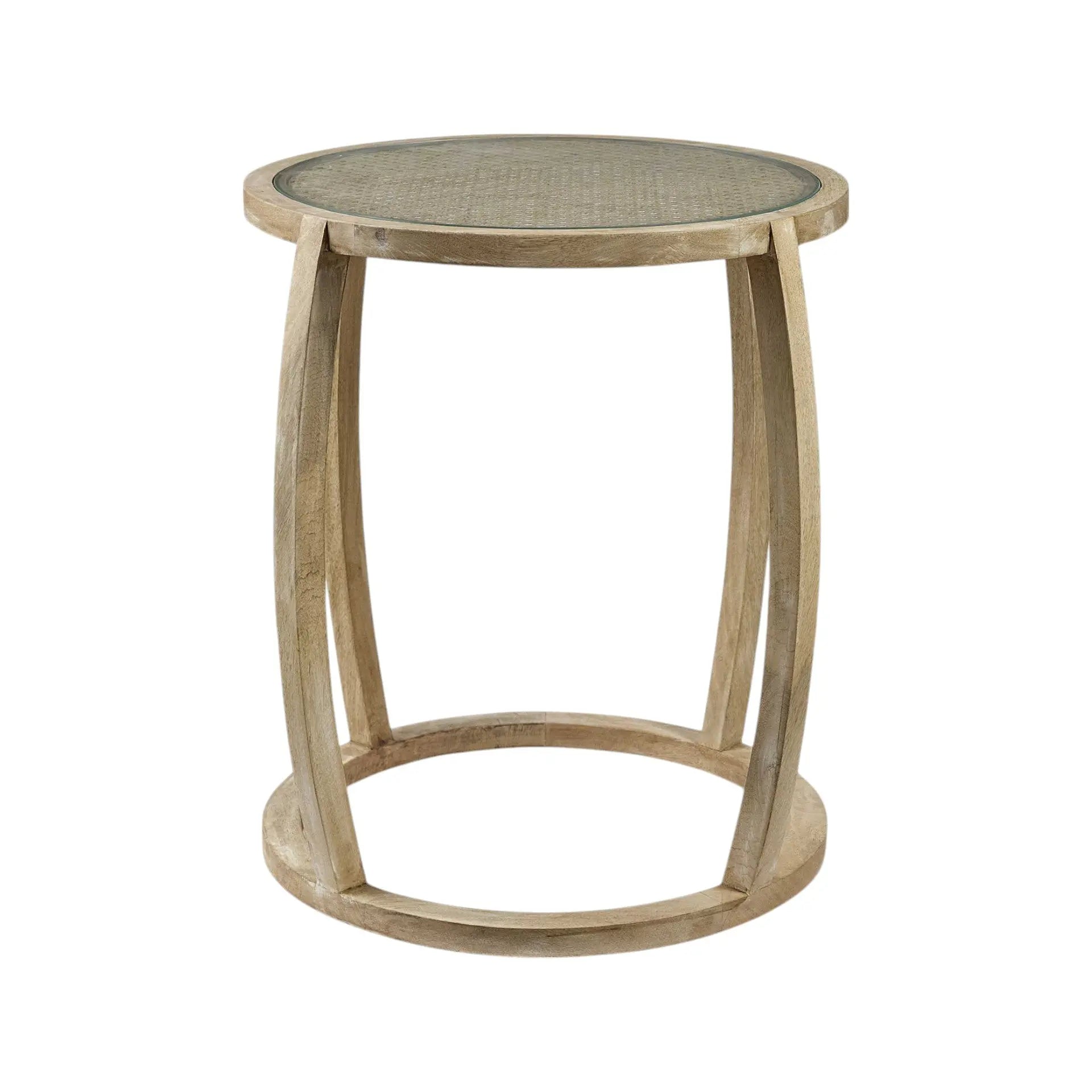 26" Brown And Clear Glass Round End Table - GreatEagleInc