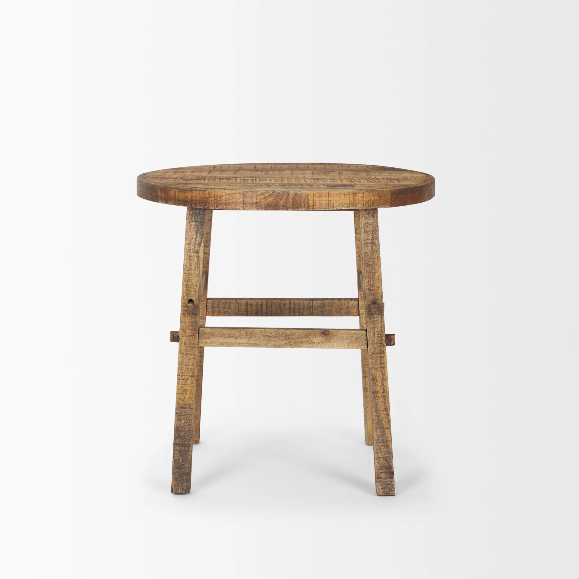 26" Brown Distressed Solid Wood End Table Homeroots Living Room