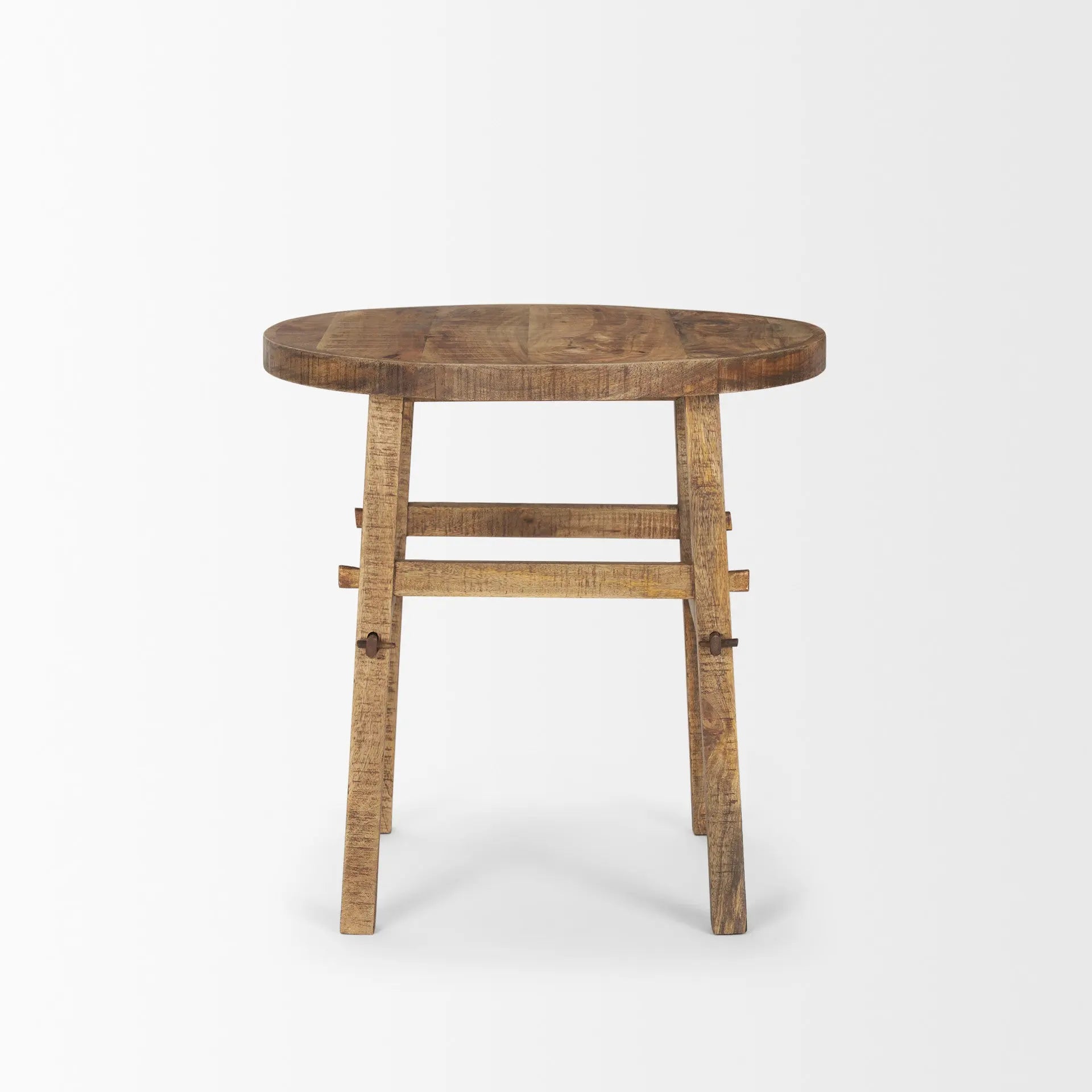 26" Brown Distressed Solid Wood End Table Homeroots Living Room