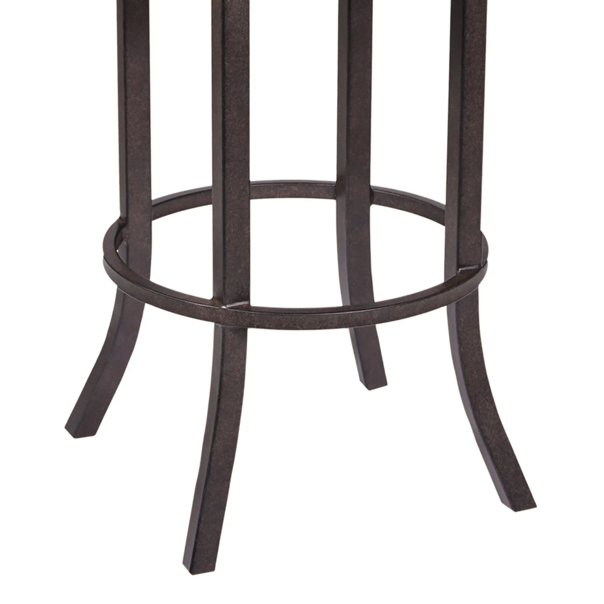 26" Brown Faux Leather And Iron Counter Height Bar Chair - GreatEagleInc