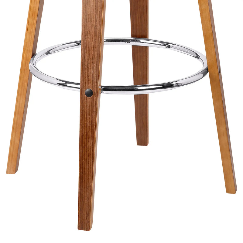 26" Brown Faux Leather And Iron Swivel Low Back Counter Height Bar Chair - GreatEagleInc