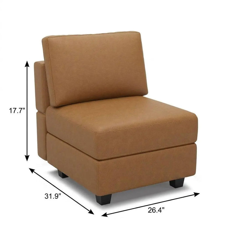26" Brown Faux Leather and Solid Wood Lounge Chair With Storage Homeroots Living Room