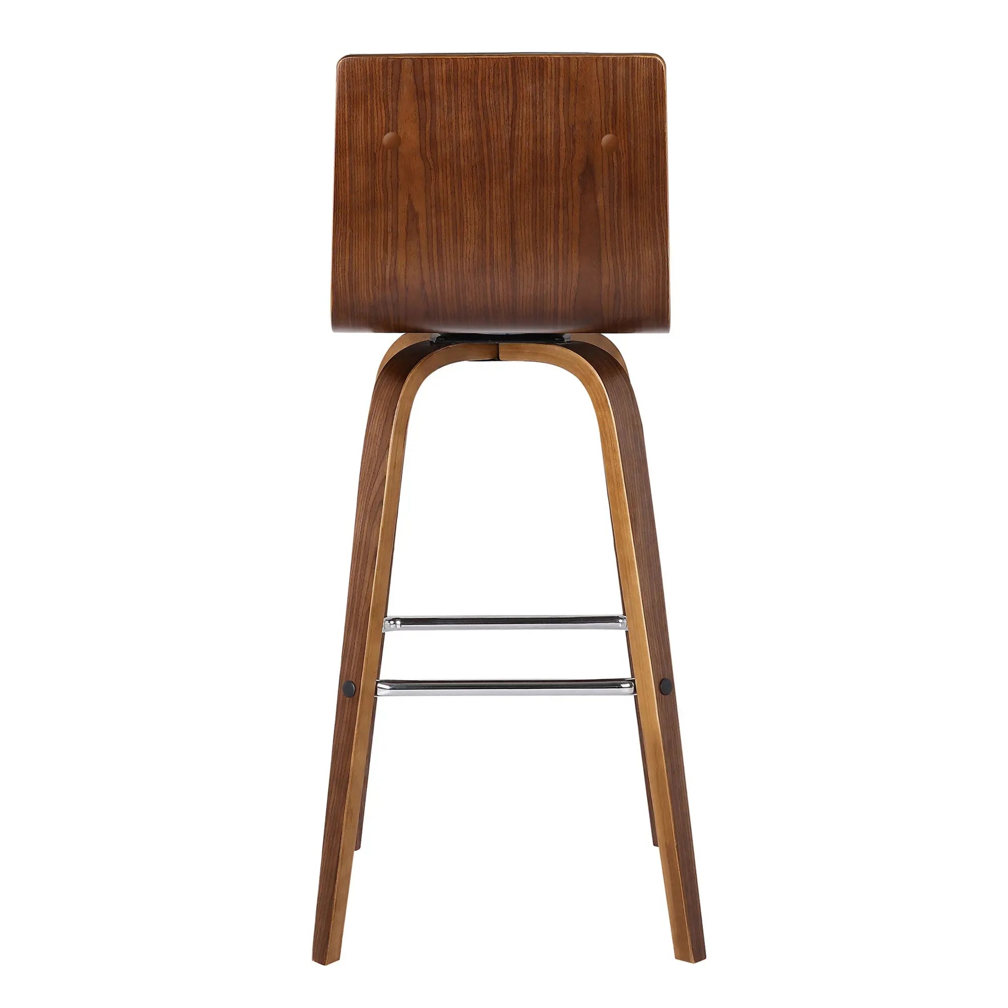26" Brown Solid Wood Swivel Low Back Counter Height Bar Chair - GreatEagleInc