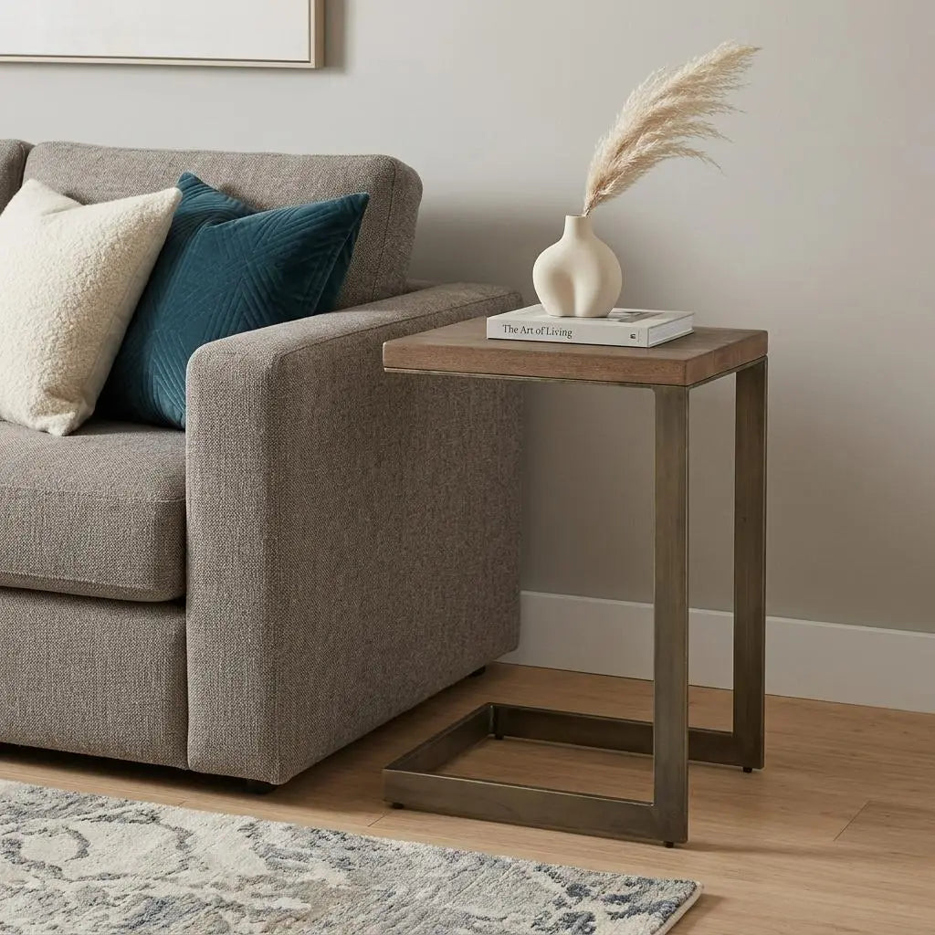 26" Brown Solid and Manufactured Wood Square End Table Homeroots Living Room