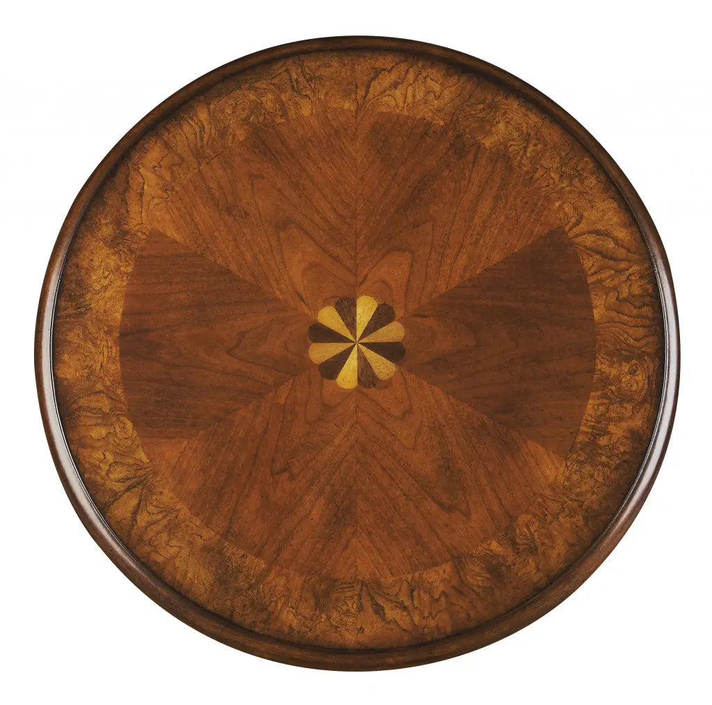 26" Brown Wood And Wood Round End Table With Shelf Homeroots Living Room