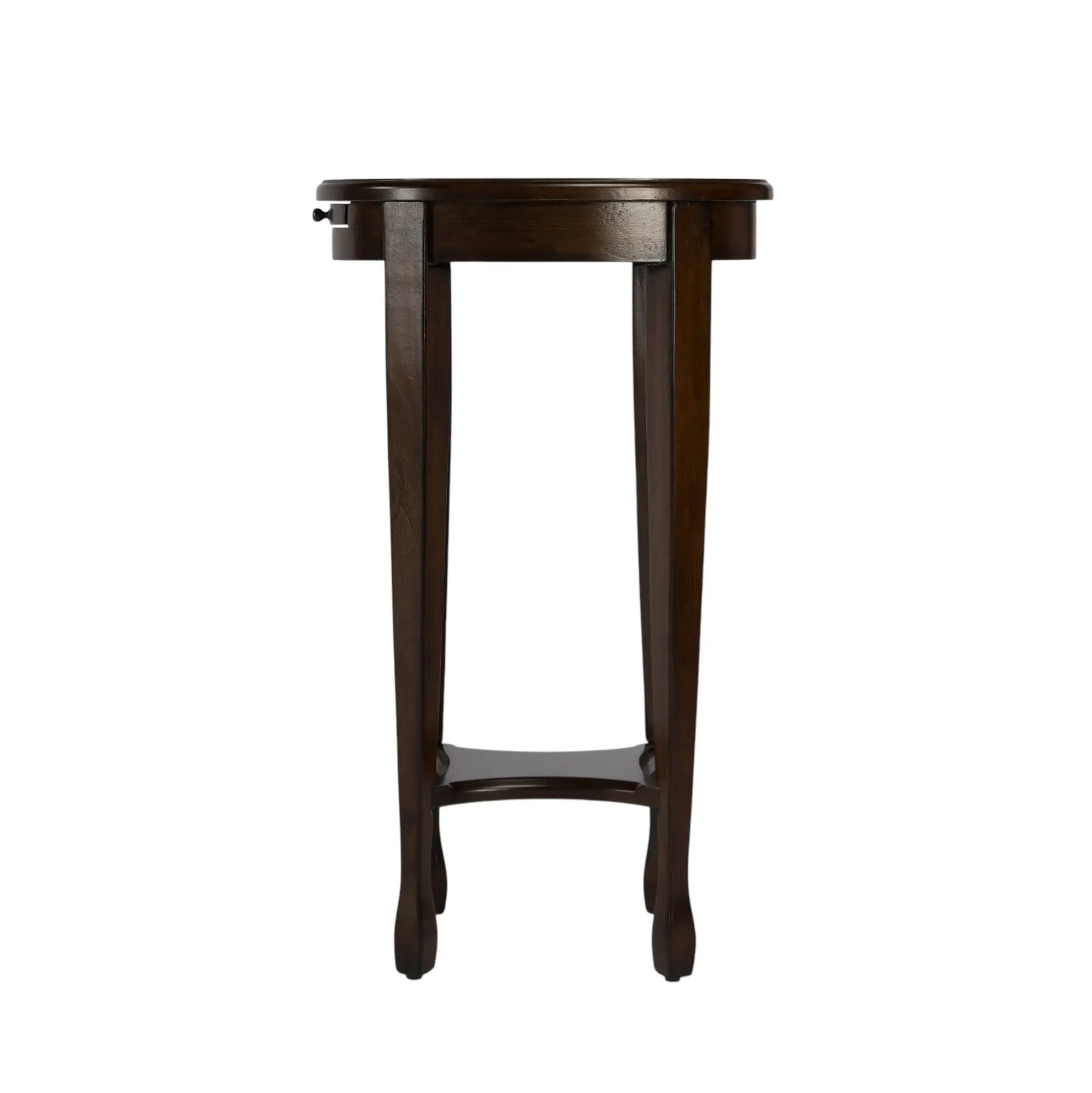 26" Chestnut Oval End Table With Shelf Homeroots Living Room