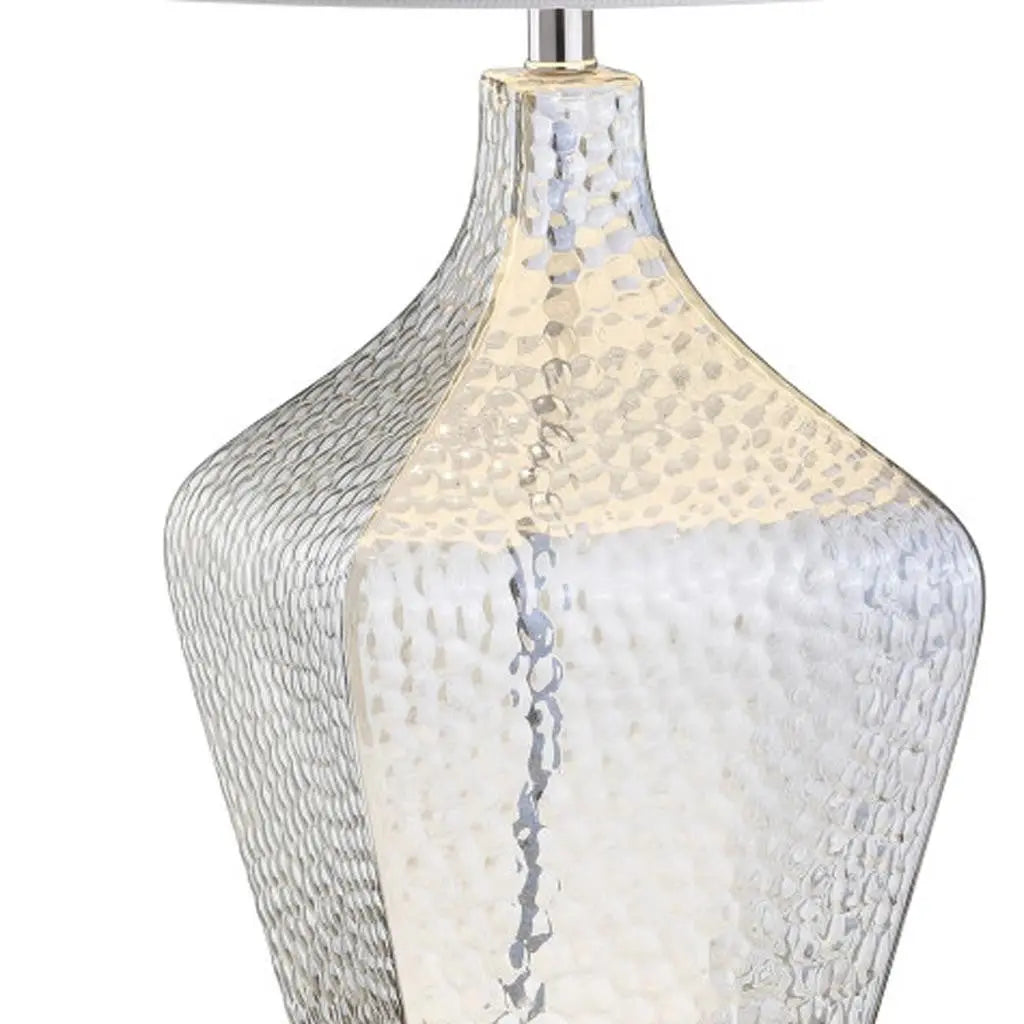 26" Clear Gourd Table Lamp With Drum Shade Homeroots Lighting