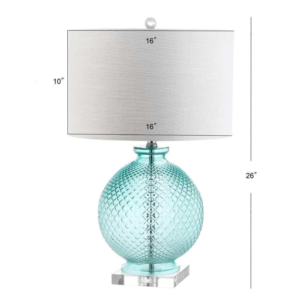 26" Clear Novelty Table Lamp With Drum Shade Homeroots Lighting