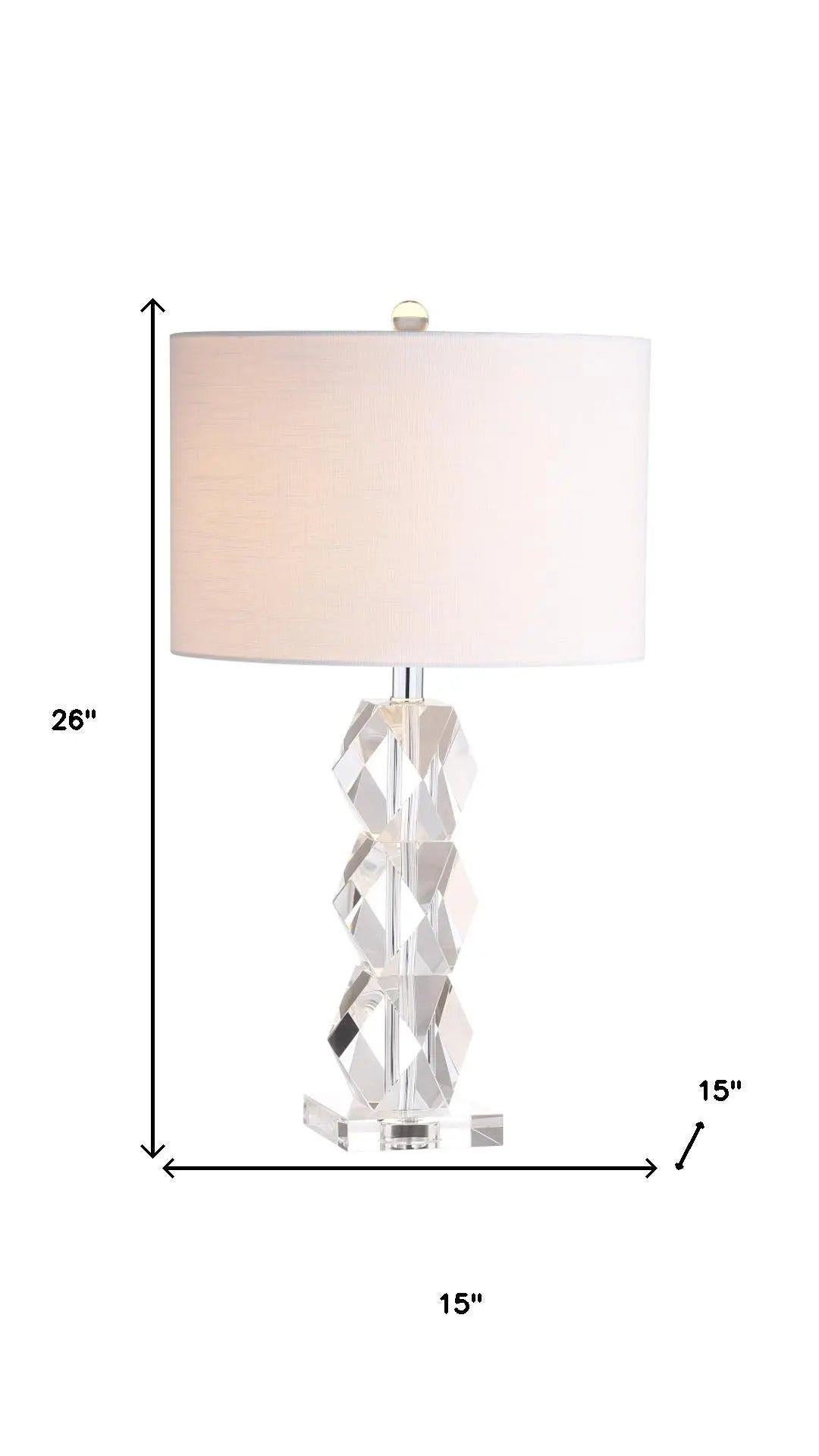 26" Clear Novelty Table Lamp With Drum Shade Homeroots Lighting