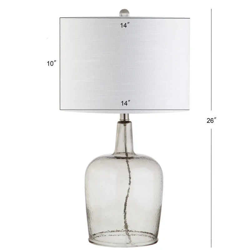 26" Clear Urn Table Lamp With Drum Shade Homeroots Lighting