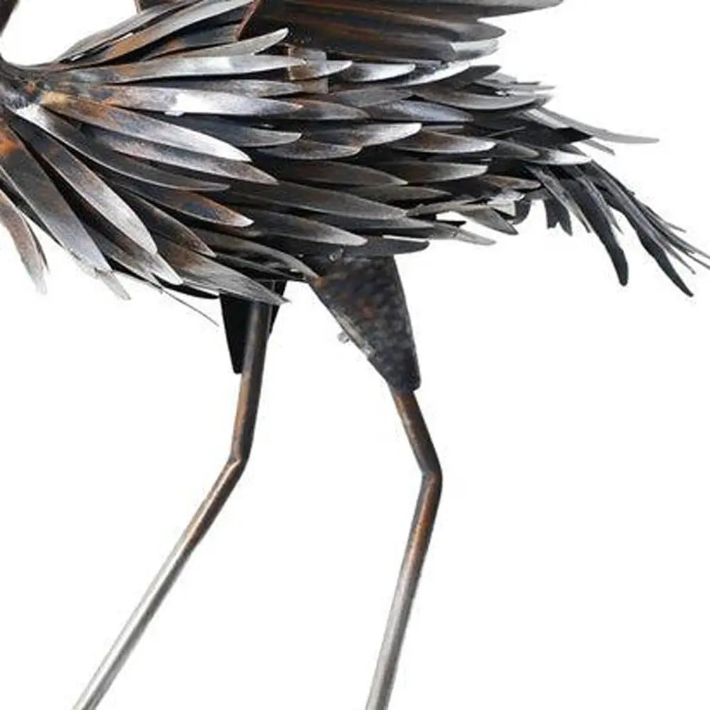 26" Copper And Silver Metal Flamingo Garden Accents Accessories Homeroots Outdoor