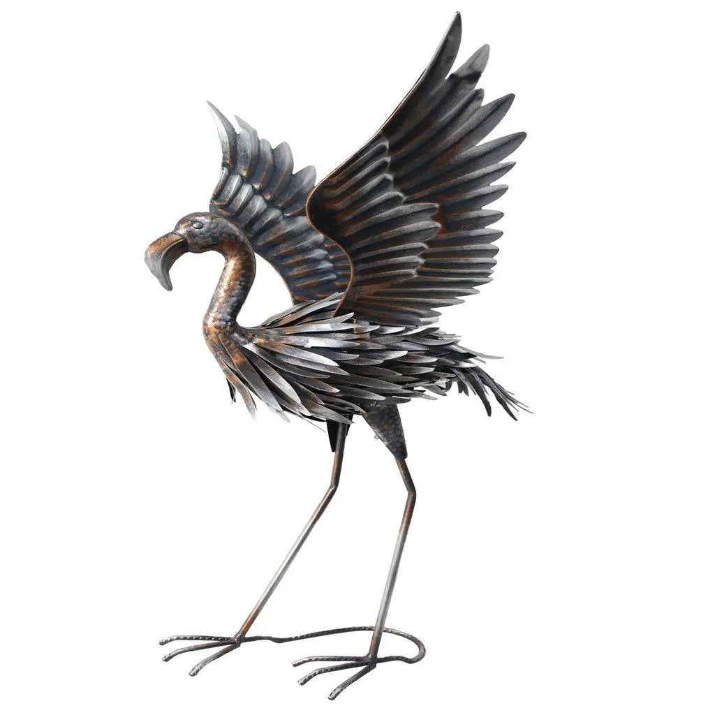 26" Copper And Silver Metal Flamingo Garden Accents Accessories Homeroots Outdoor