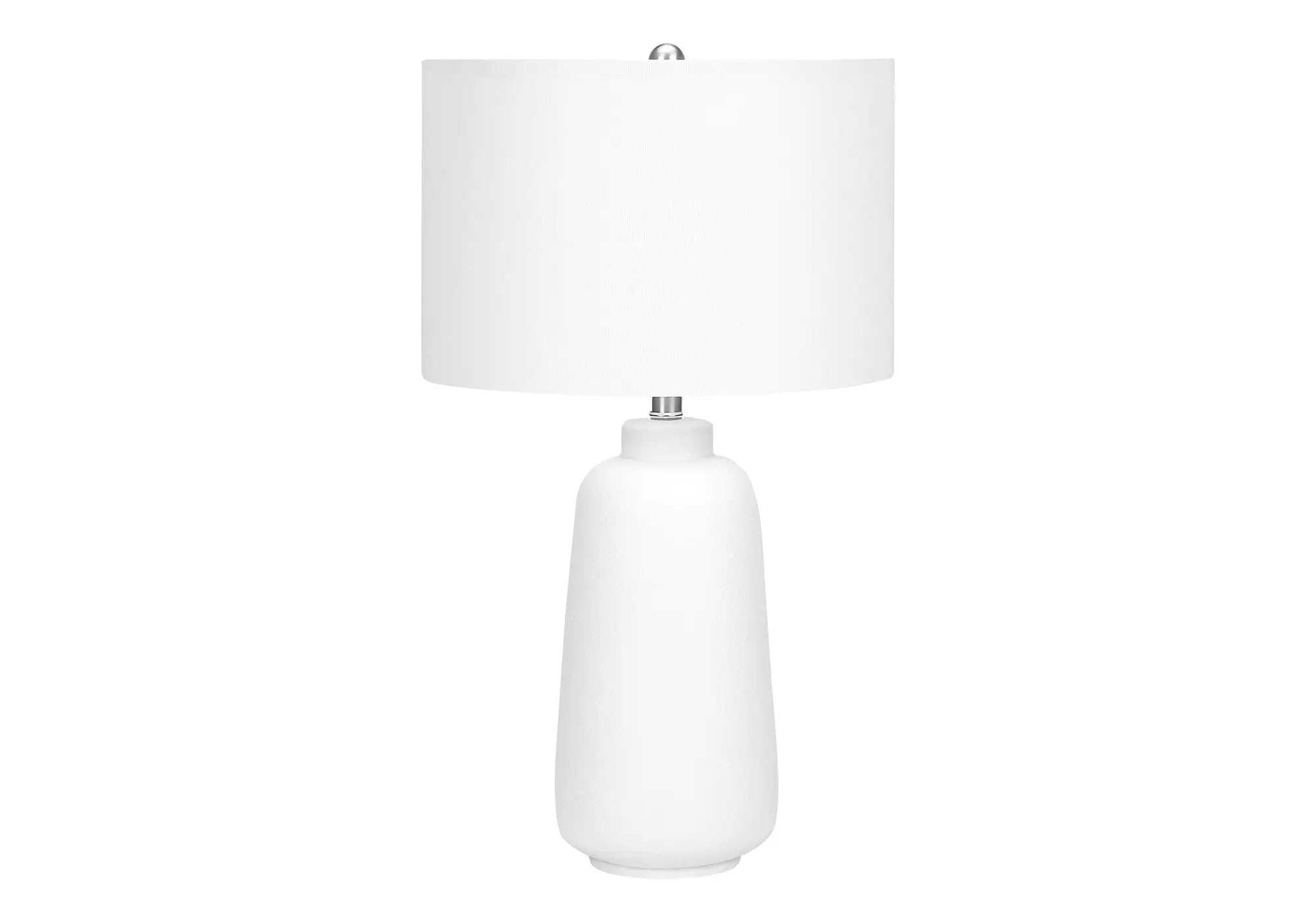 26" Cream Ceramic Cylinder Table Lamp With Cream Drum Shade Homeroots Lighting