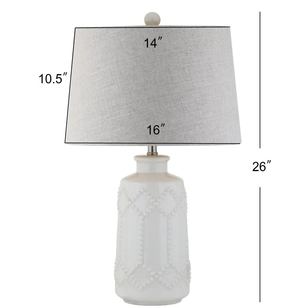 26" Cream Table Lamp With Drum Shade Homeroots Lighting