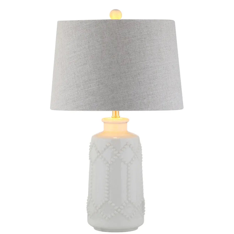 26" Cream Table Lamp With Drum Shade Homeroots Lighting