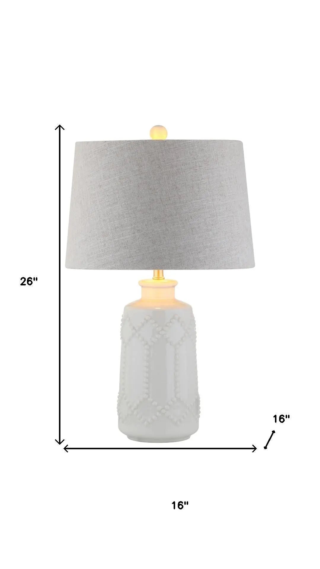 26" Cream Table Lamp With Drum Shade Homeroots Lighting
