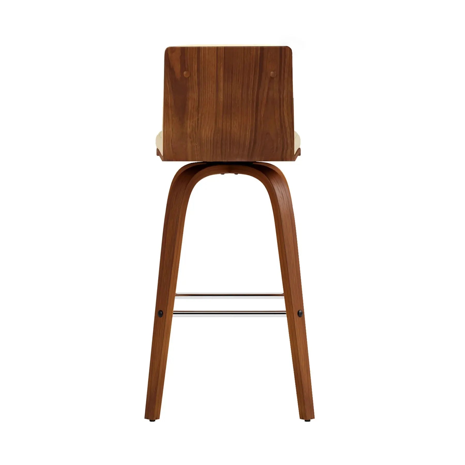 26" Cream and Brown Fabric and Iron Low Back Counter Height Swivel Bar Chair Homeroots Living Room