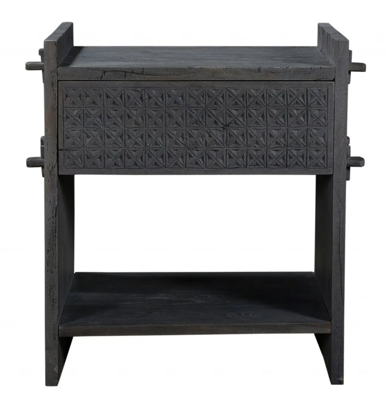 26" Dark Gray One Drawer Nightstand Homeroots Bed & Bath