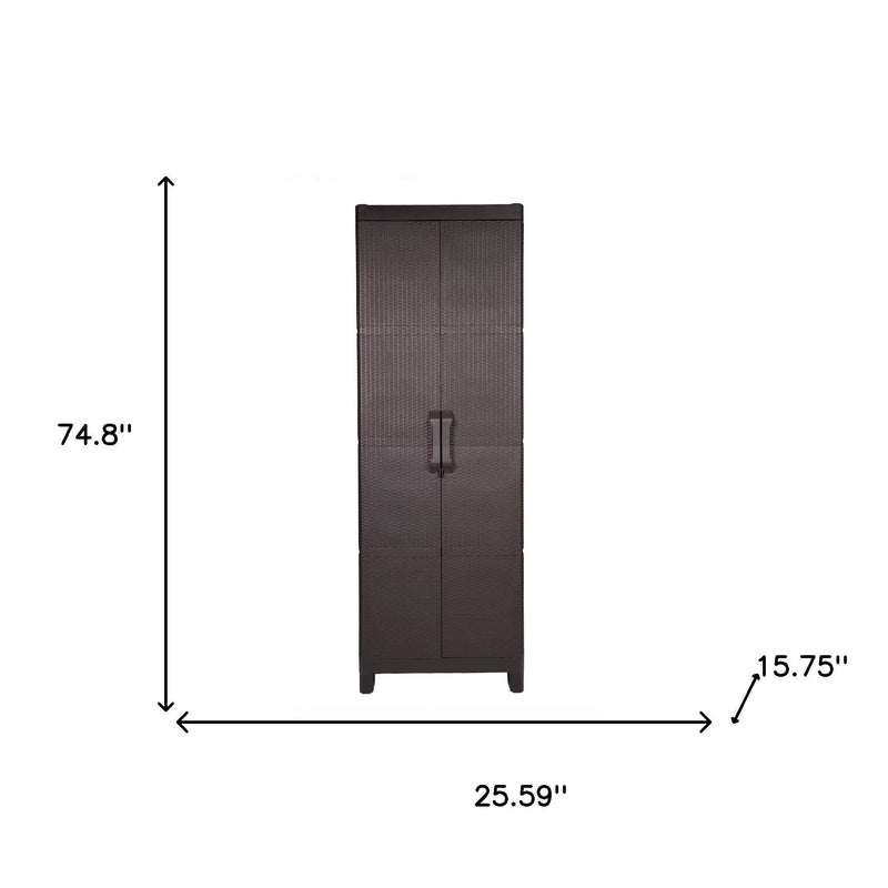 26" Espresso Plastic Square Accent Cabinet With Two Doors Homeroots Kitchen & Dining