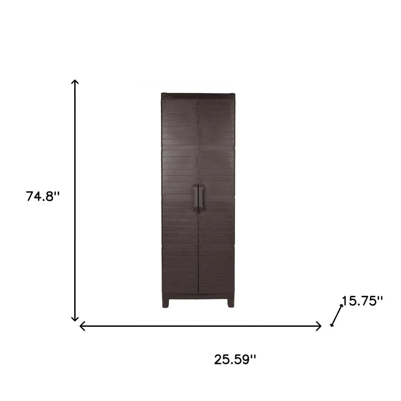 26" Espresso Plastic Square Accent Cabinet With Two Doors Homeroots Kitchen & Dining