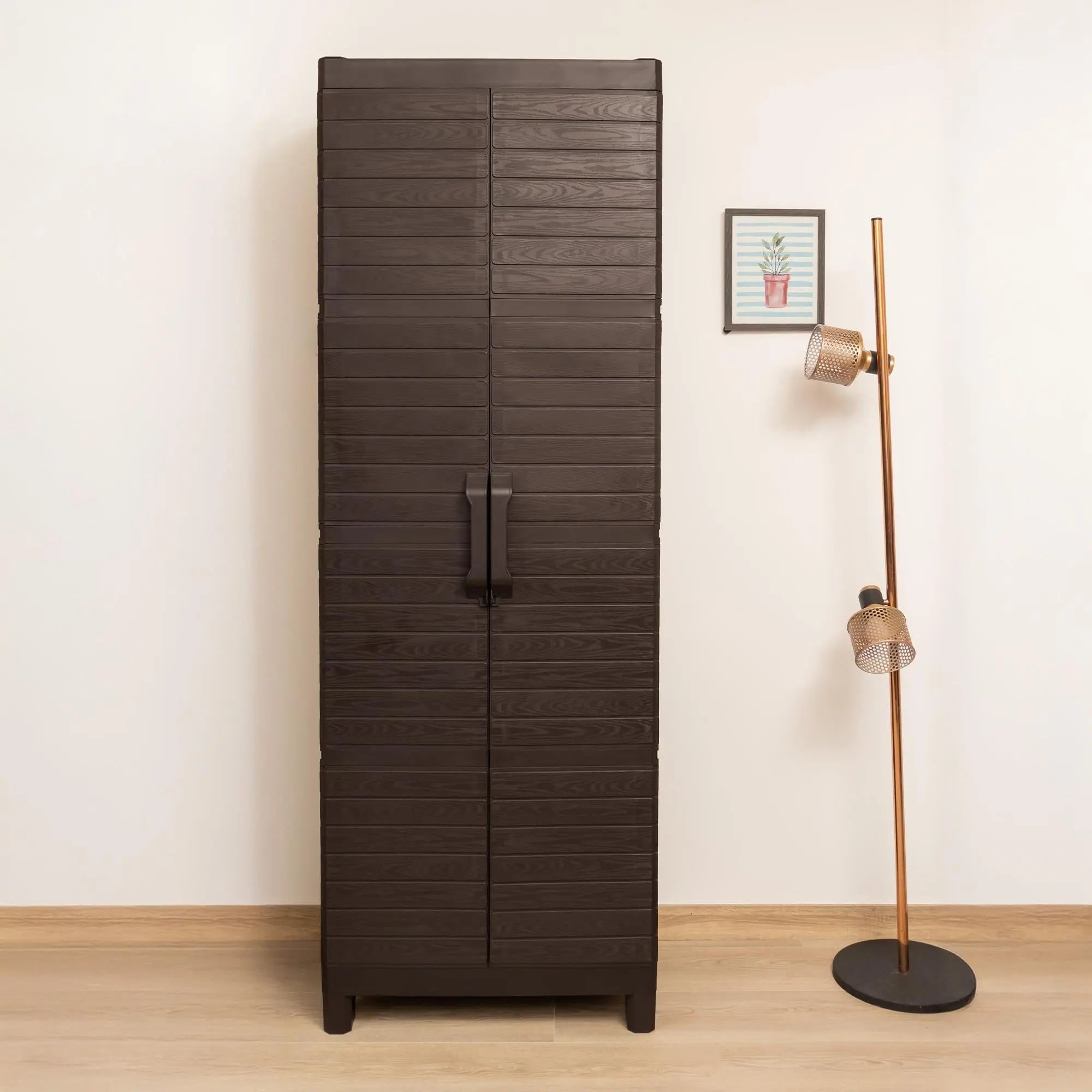 26" Espresso Plastic Square Accent Cabinet With Two Doors Homeroots Kitchen & Dining