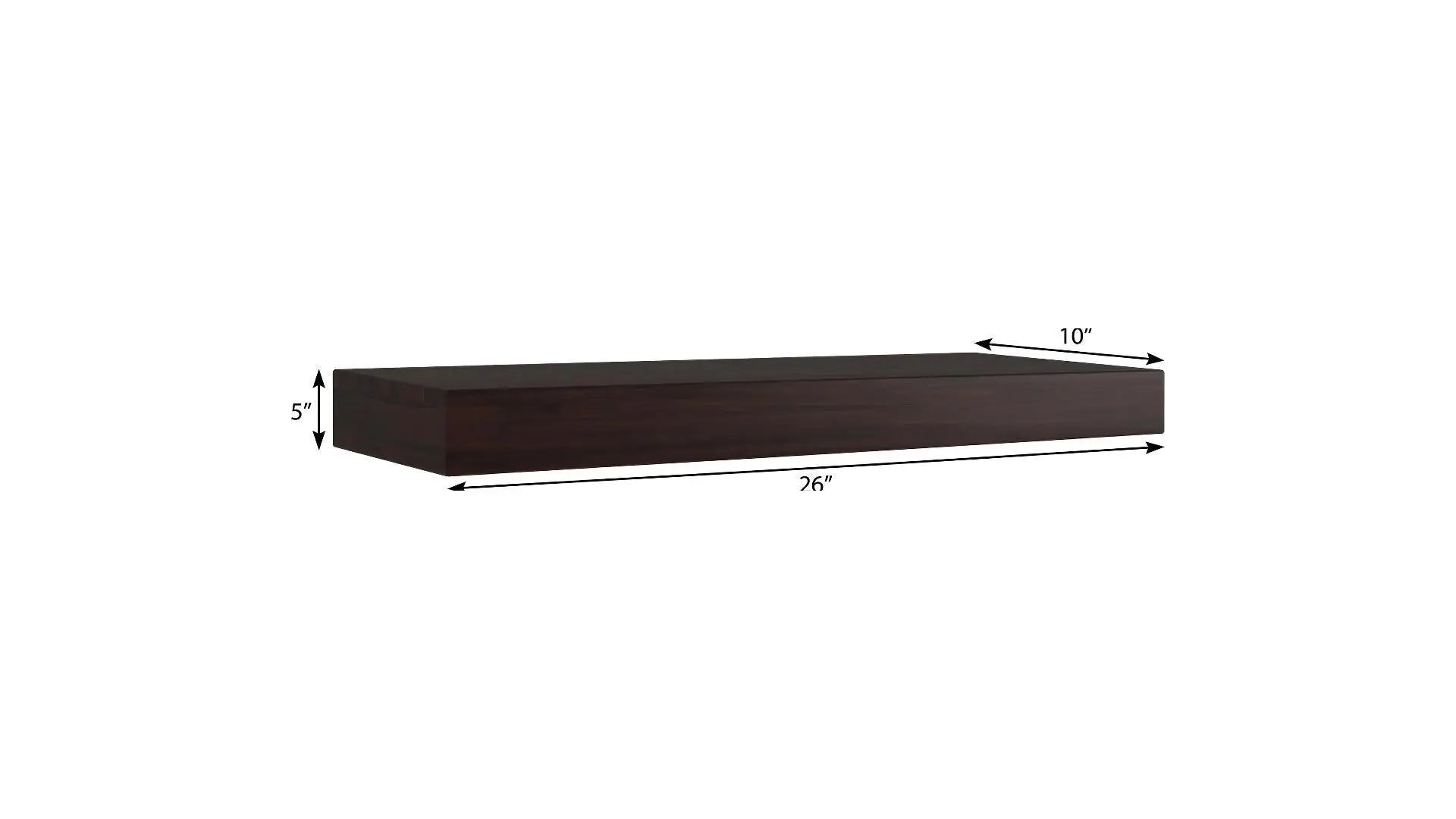 26" Espresso Wood Wall Mounted Floating Shelf Homeroots Organization