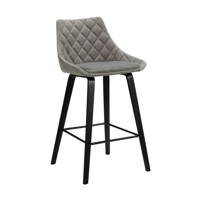 26" Gray And Black Iron Counter Height Bar Chair - GreatEagleInc