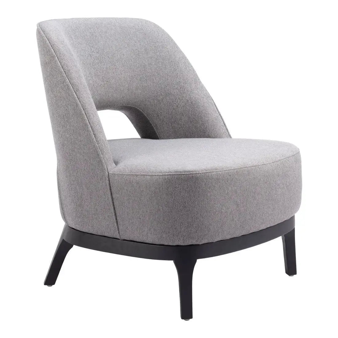 26" Gray And Black Upholstered Lounge Chair Homeroots Living Room