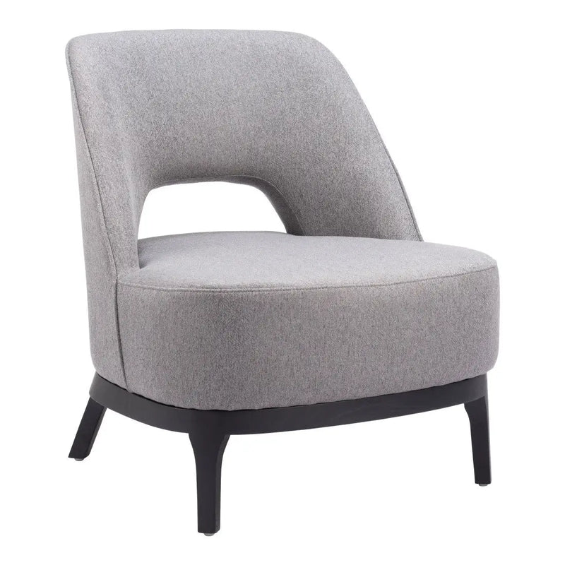 26" Gray And Black Upholstered Lounge Chair Homeroots Living Room