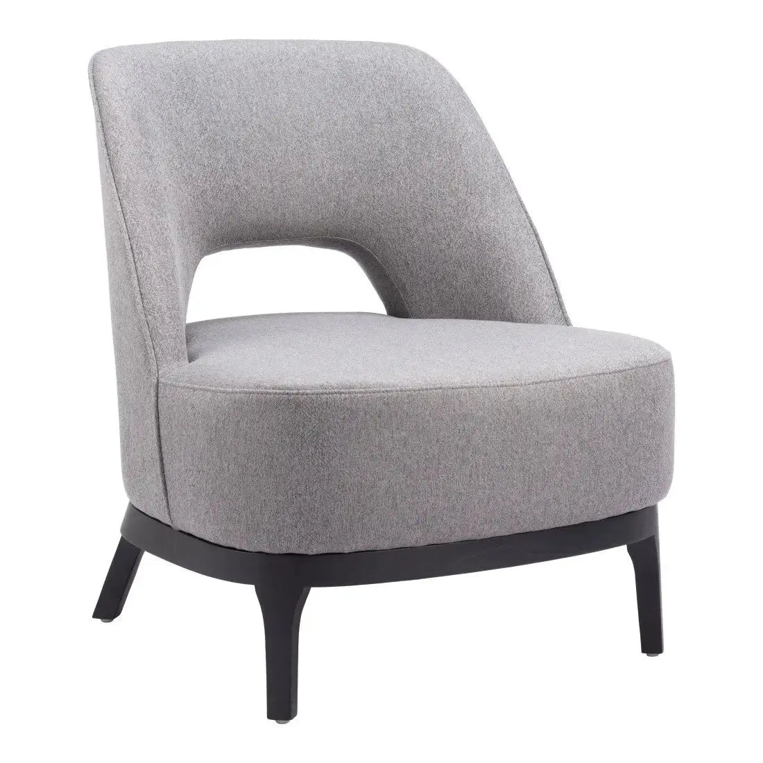 26" Gray And Black Upholstered Lounge Chair Homeroots Living Room