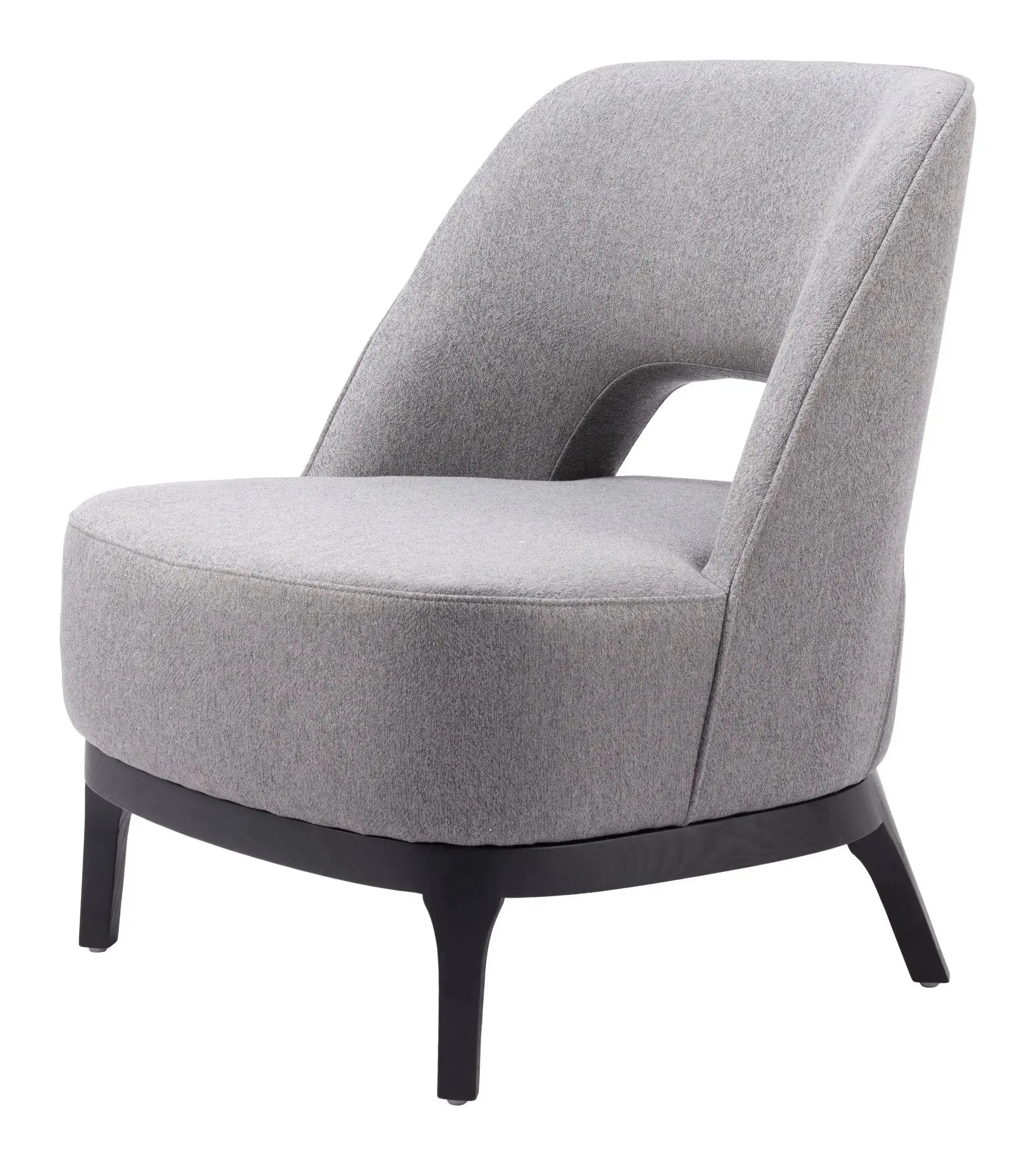 26" Gray And Black Upholstered Lounge Chair Homeroots Living Room