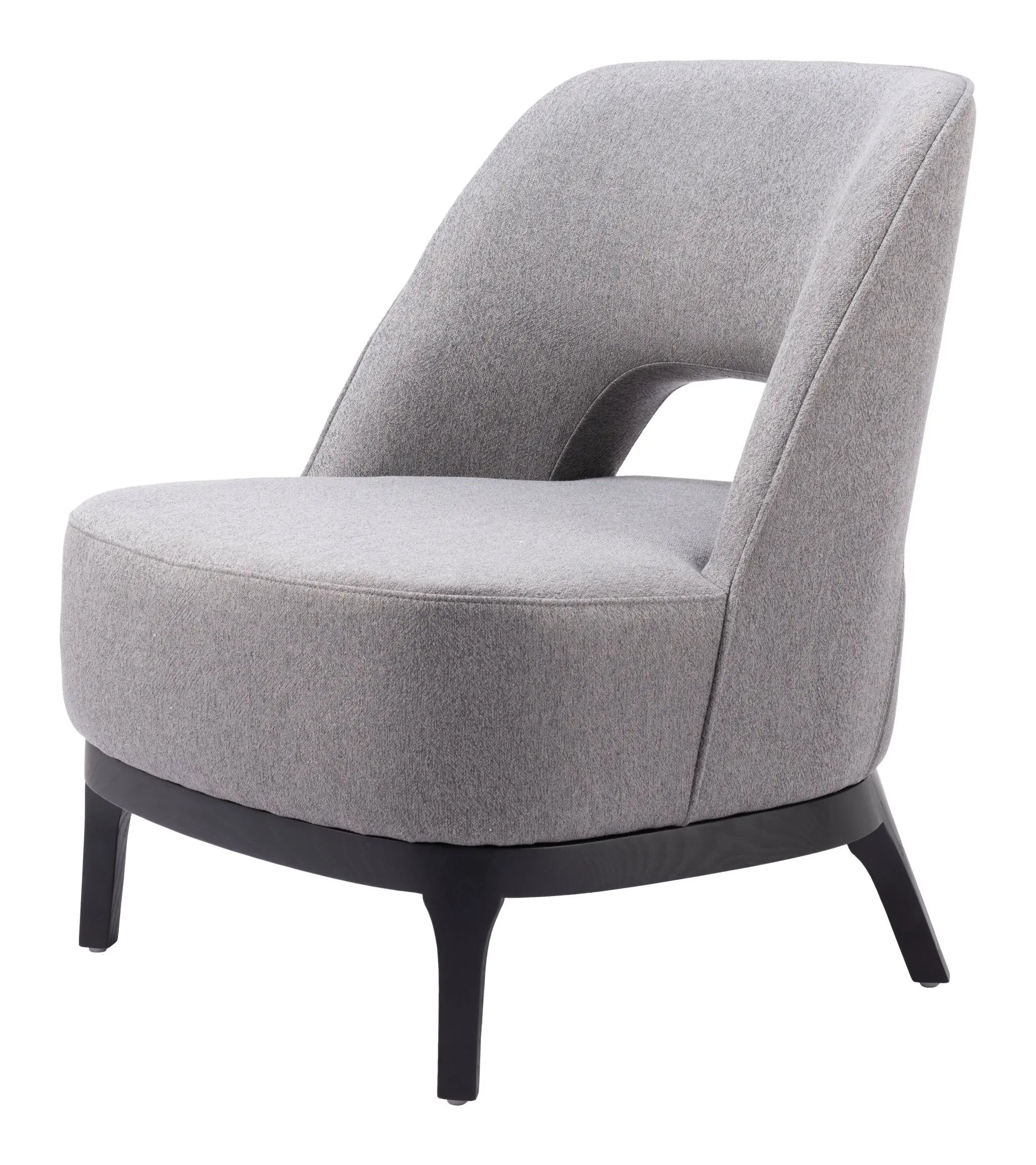 26" Gray And Black Upholstered Lounge Chair Homeroots Living Room