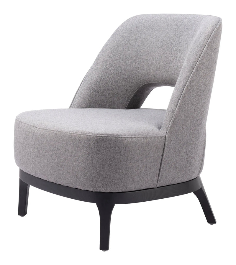 26" Gray And Black Upholstered Lounge Chair Homeroots Living Room