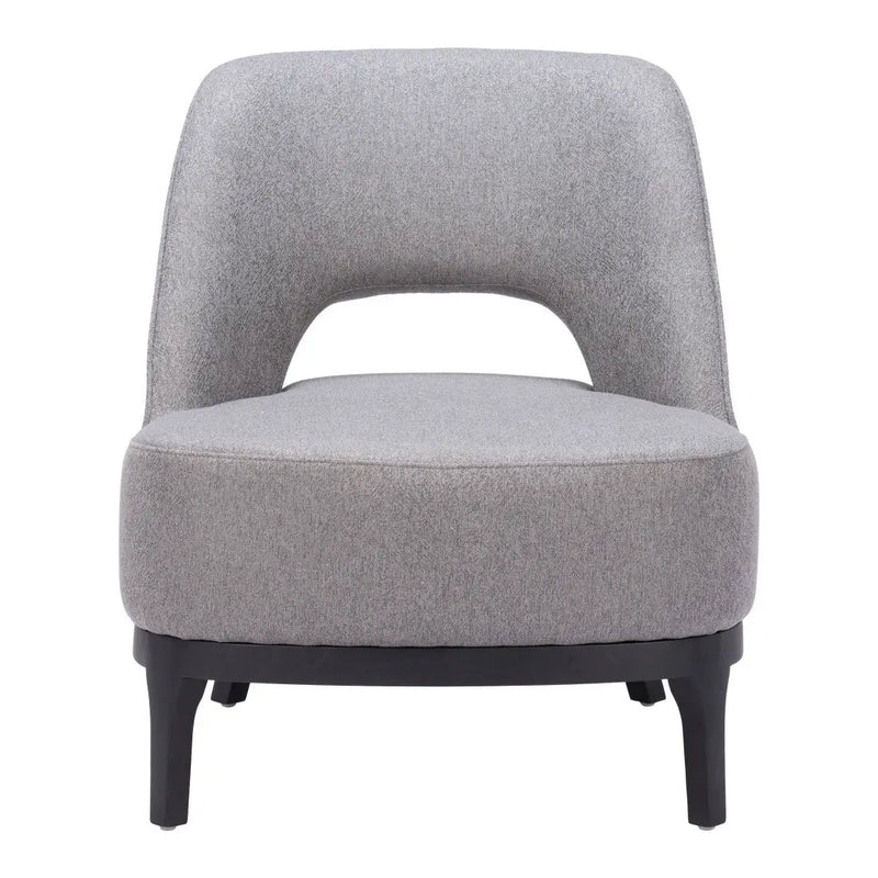 26" Gray And Black Upholstered Lounge Chair Homeroots Living Room