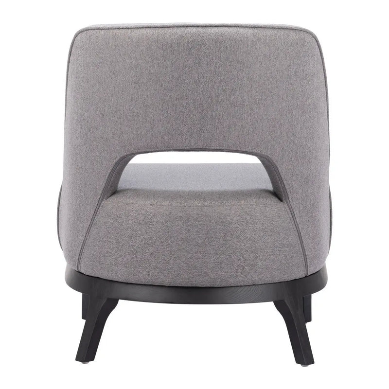 26" Gray And Black Upholstered Lounge Chair Homeroots Living Room